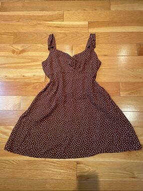 Brown Babydoll Polka Dot Sundress